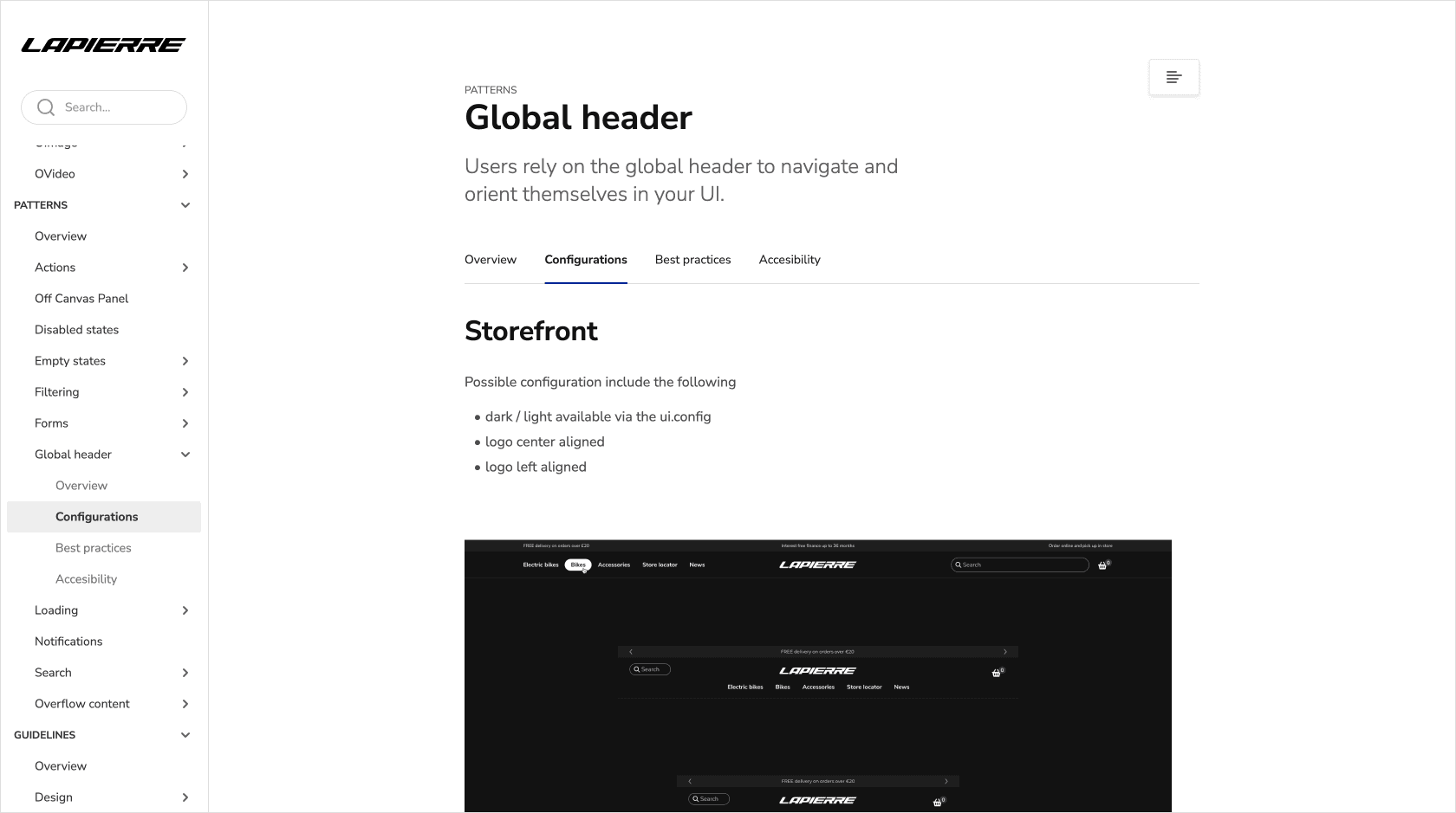Design System - Pattern - Global Header