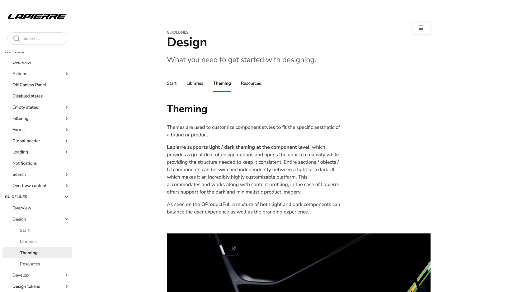 Design-system theming overview showing reusable brand configurations.